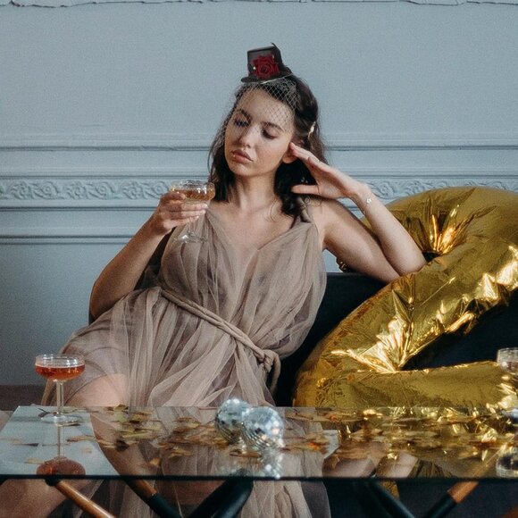 Mini Black Victorian Top Hat Satin Red Rose Veil Women Accessories - Picture 9 of 9